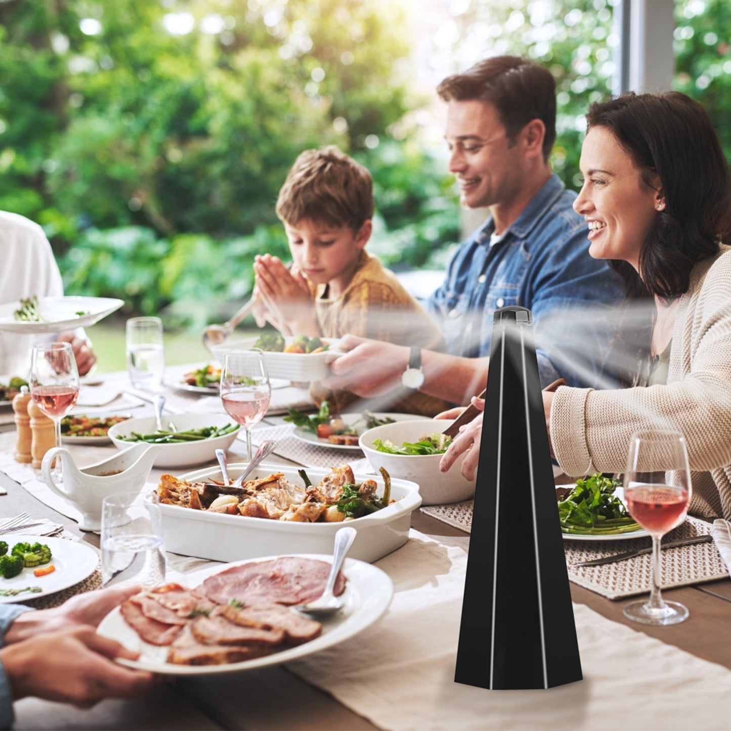 4Pack Fly Table Fans Battery USB Powered Bug Fans Food Fans Fly Table Spinners Traps With Hook For Party BBQ Picnic Camping