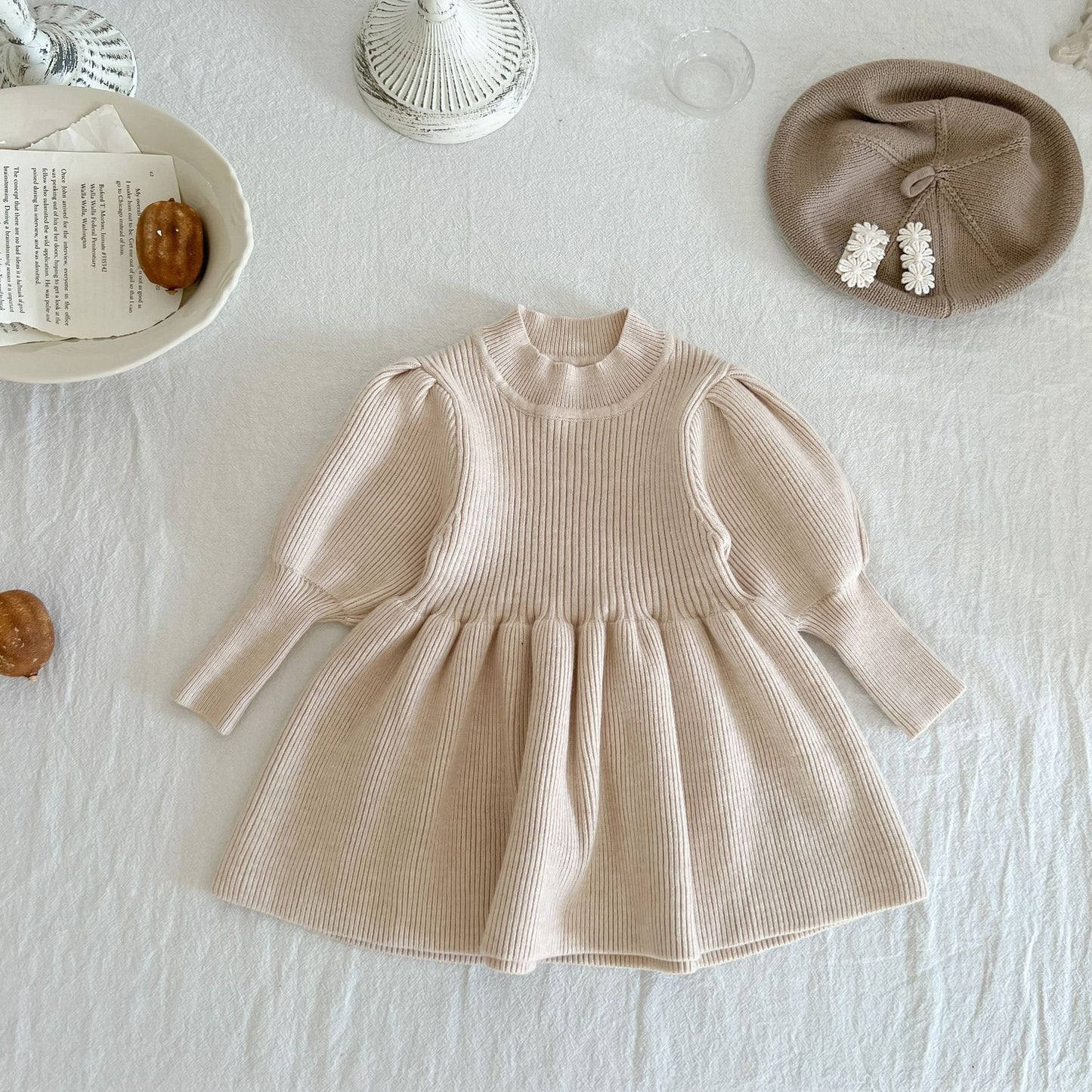 Girls' Western Style Princess Knitted Dress