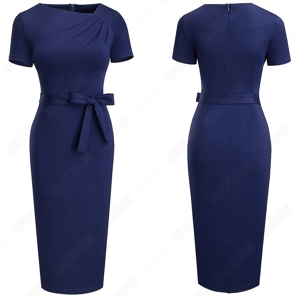 Spring And Summer Fashion Lace Oblique Collar Bag Hip Dress Sexy Ruffle Stitching Slim Pencil Skirt