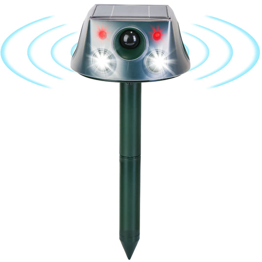 1Pc Ultrasonic Solar Animal Repeller Outdoor  Mole Snake Squirrel Repellent Waterproof With 3 Modes Motion Sensor Vibration Stake For Farm Garden Yard