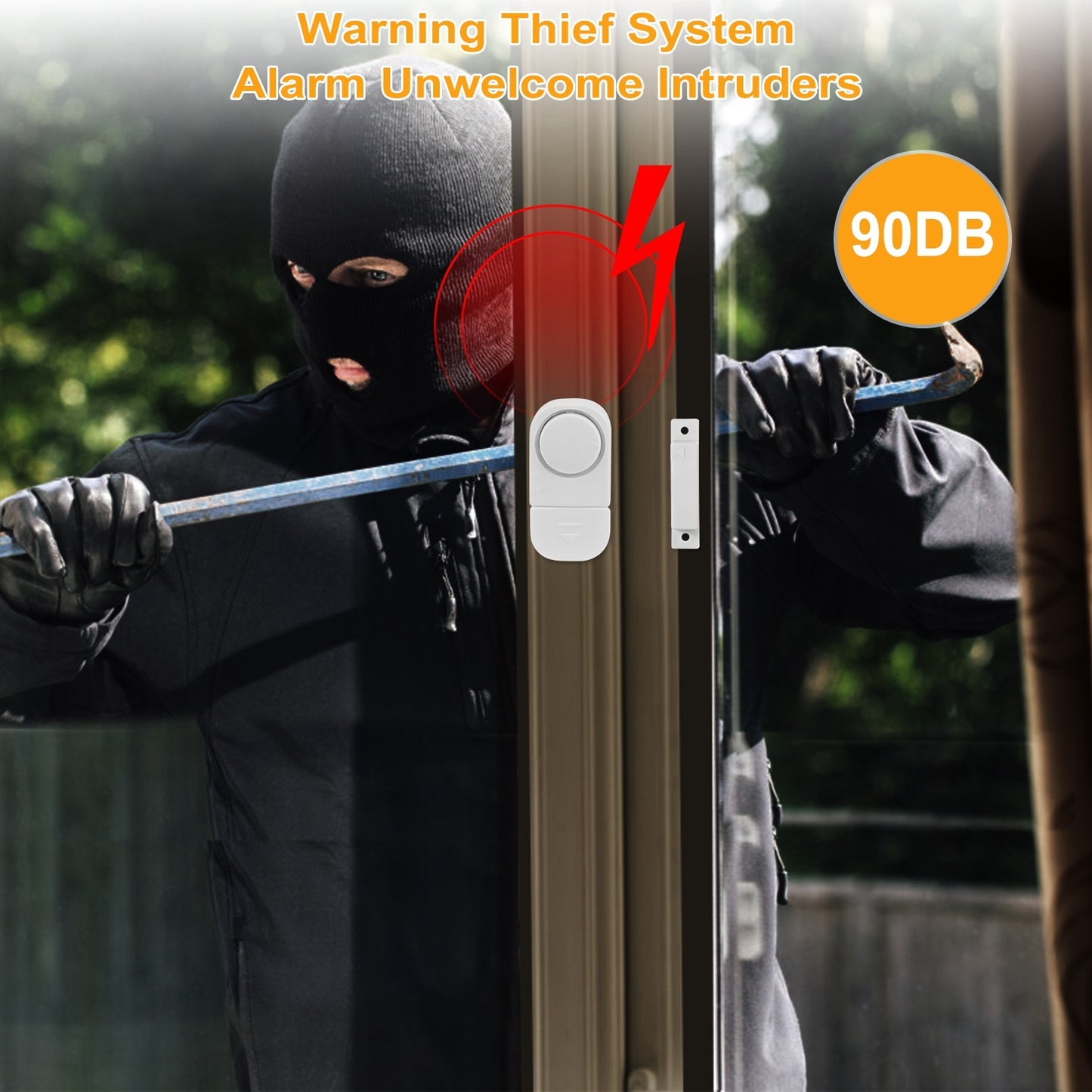 1 Set Wireless Window Door Magnet Alarms Magnetic Sensor Security Burglar Alarm For Kid Safety With Batteries