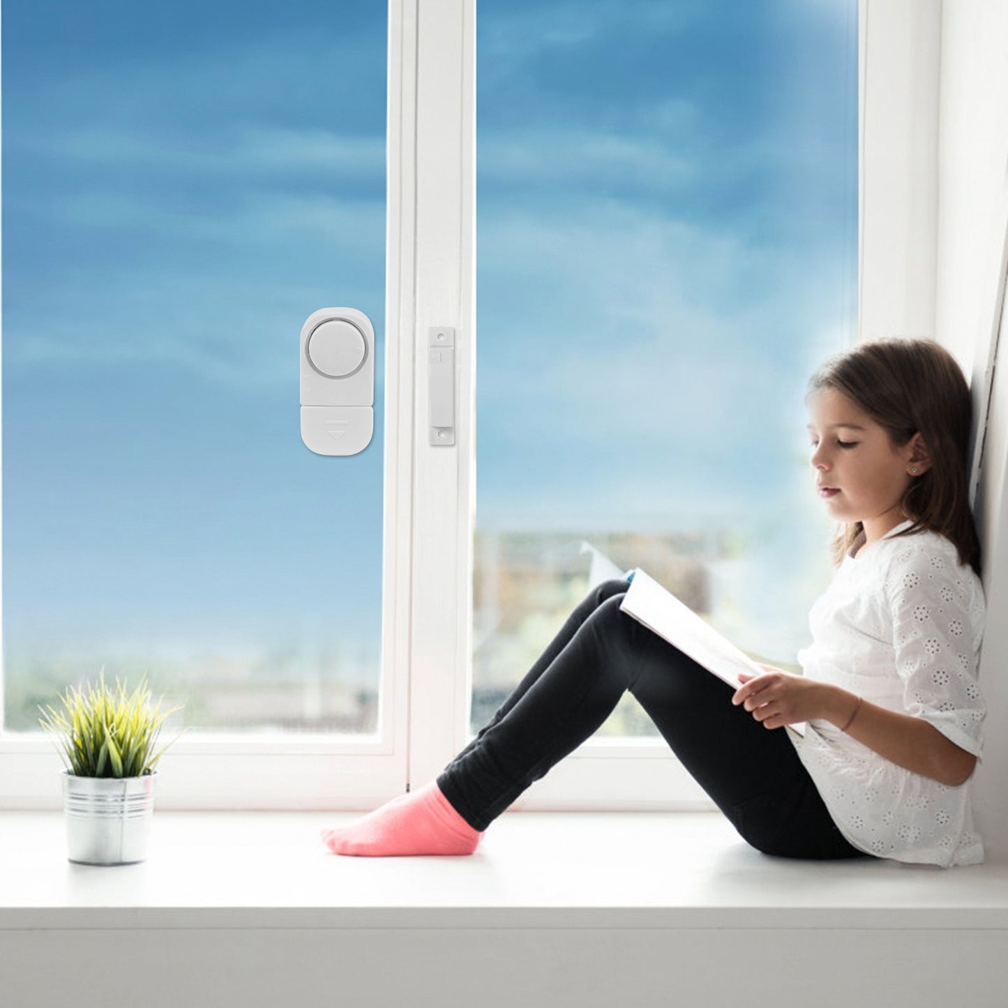 1 Set Wireless Window Door Magnet Alarms Magnetic Sensor Security Burglar Alarm For Kid Safety With Batteries