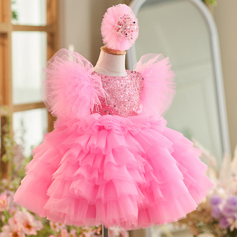 Girls' Fashion Personalized Sequined Princess Dress