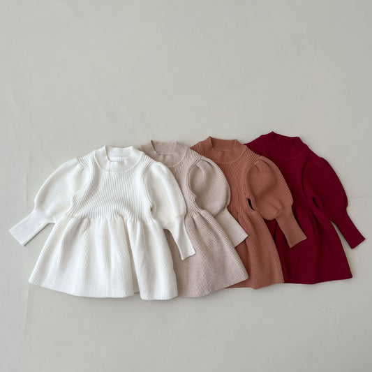 Girls' Western Style Princess Knitted Dress