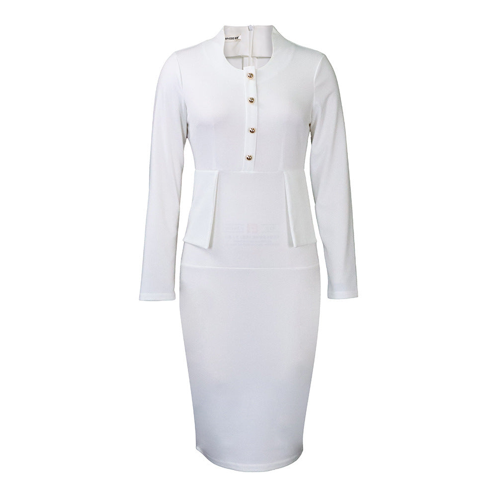 Women's Pencil Skirt Fashion Solid Color Dress