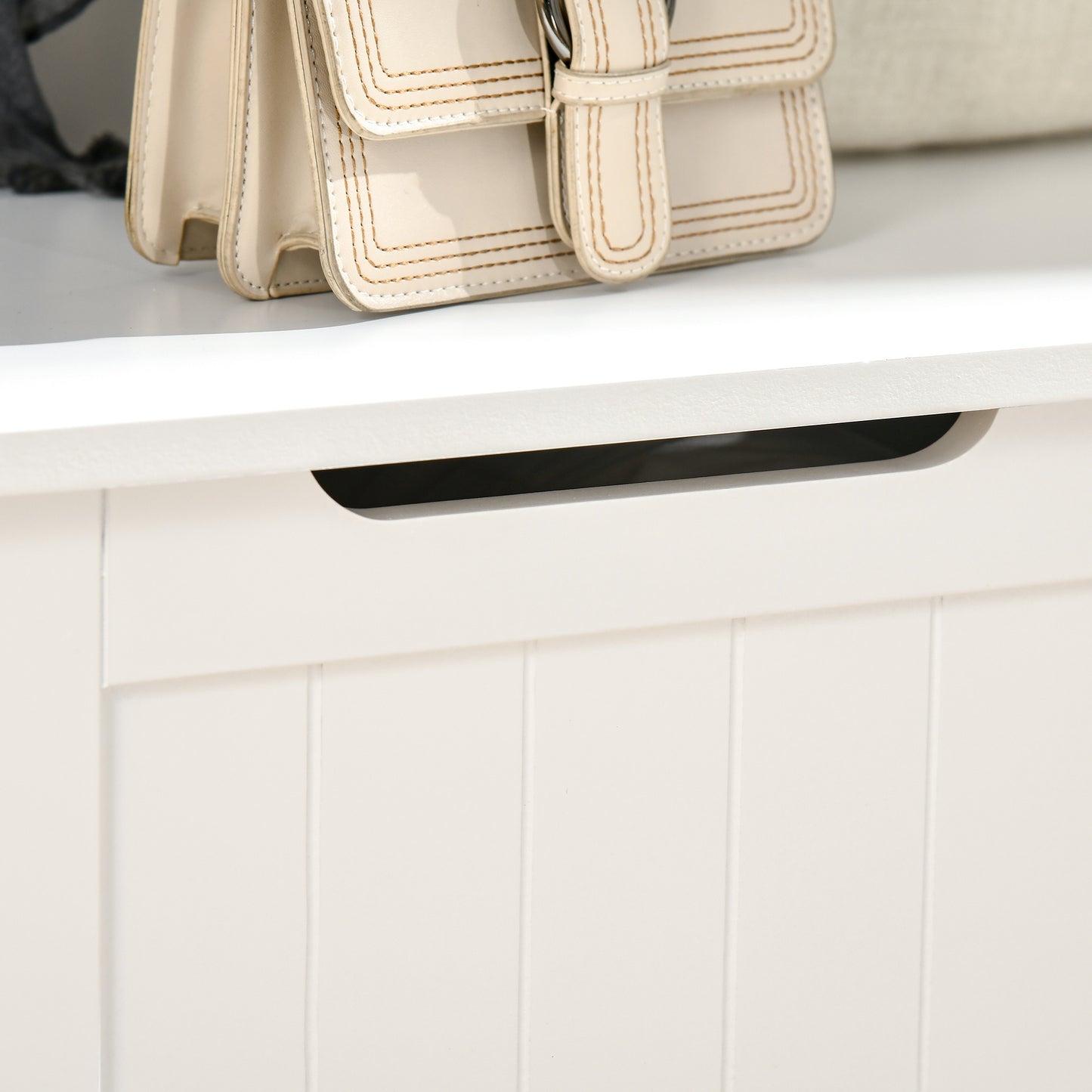 Entryway Hall Tree With Coat Rack, Sitting Bench, Storage, And Hooks, Mudroom Bench, White