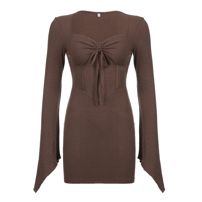 Girls' Fashion Slim Wrap Hip Dress