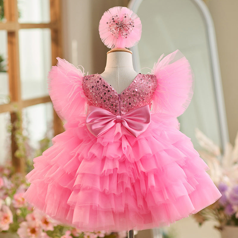 Girls' Fashion Personalized Sequined Princess Dress