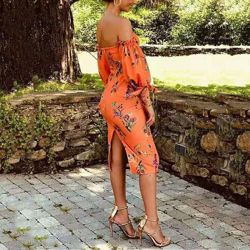 One word collar pencil skirt dress