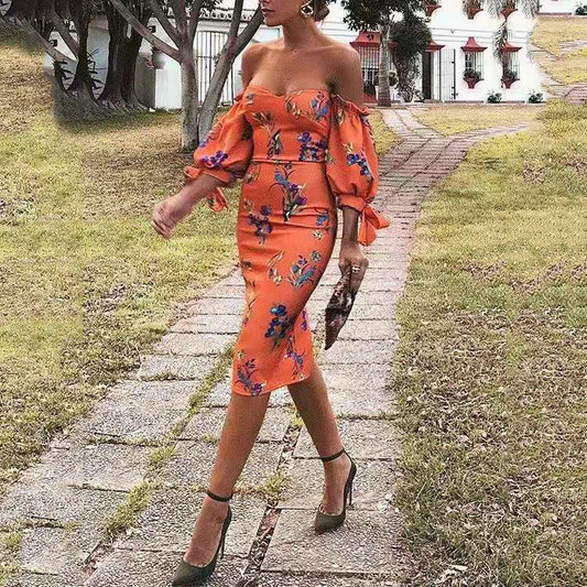 One word collar pencil skirt dress