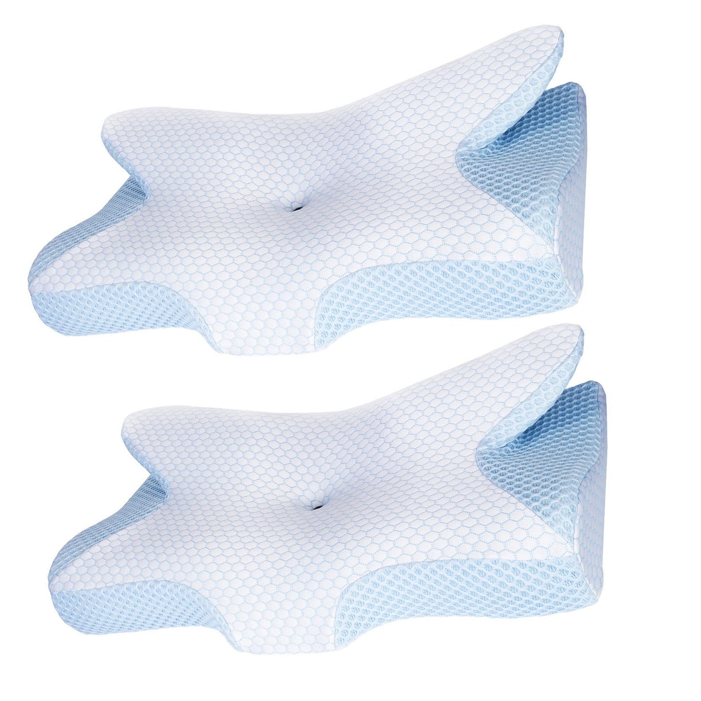 2Pcs Memory Foam Pillow Neck Support Pillow For Pain Relief Sleeping Ergonomic Contour Orthopedic Support Side Back Stomach Sleeper