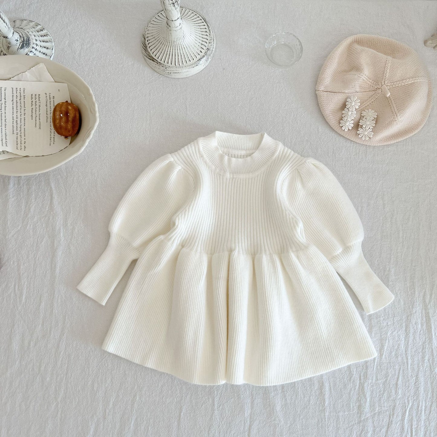 Girls' Western Style Princess Knitted Dress