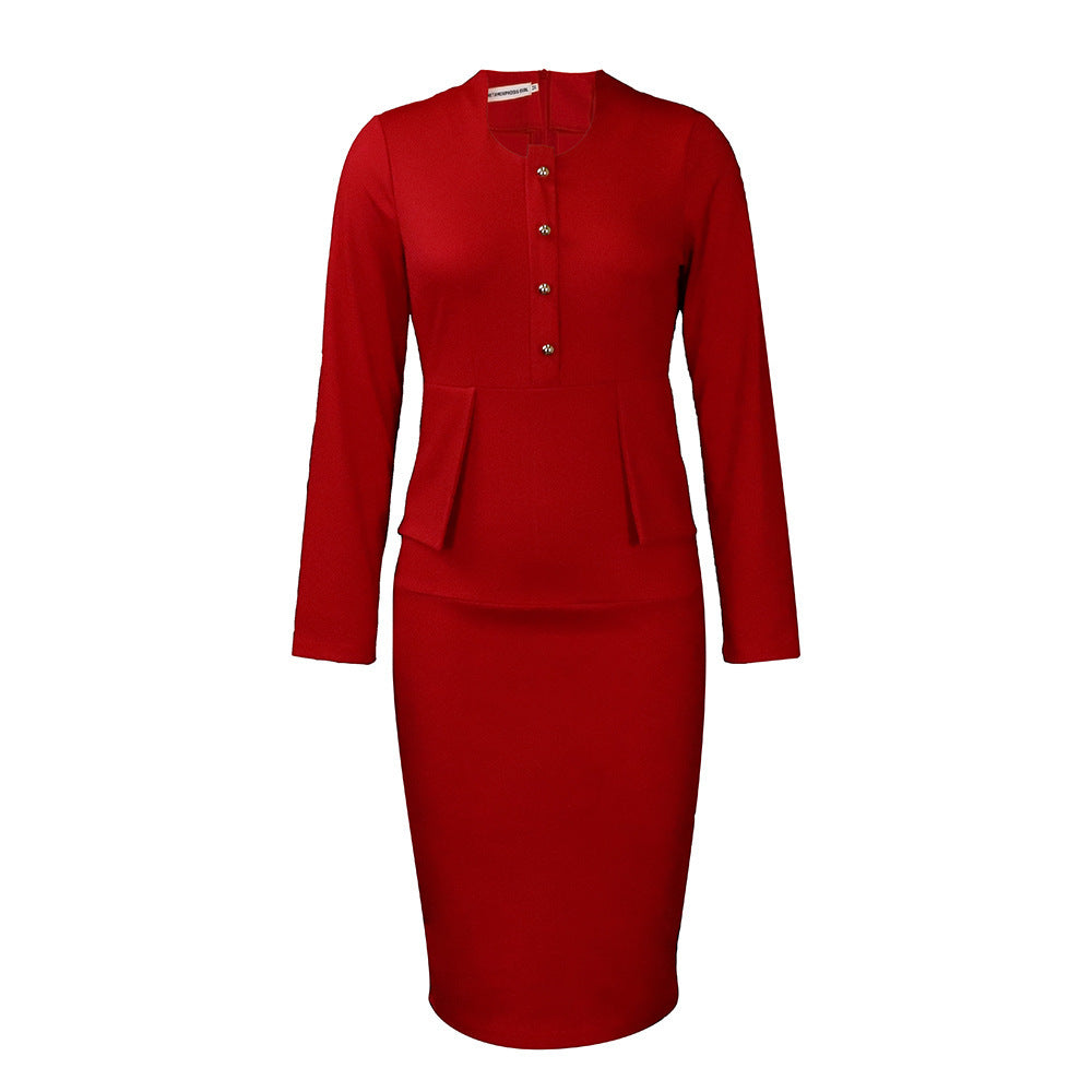 Women's Pencil Skirt Fashion Solid Color Dress