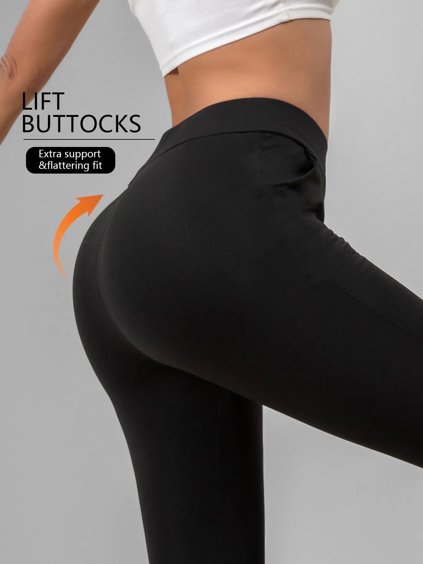 4pcs High-Waisted Flare Sharkskin Leggings Slim Fit, Lightweight & Sculpting Yoga Pants