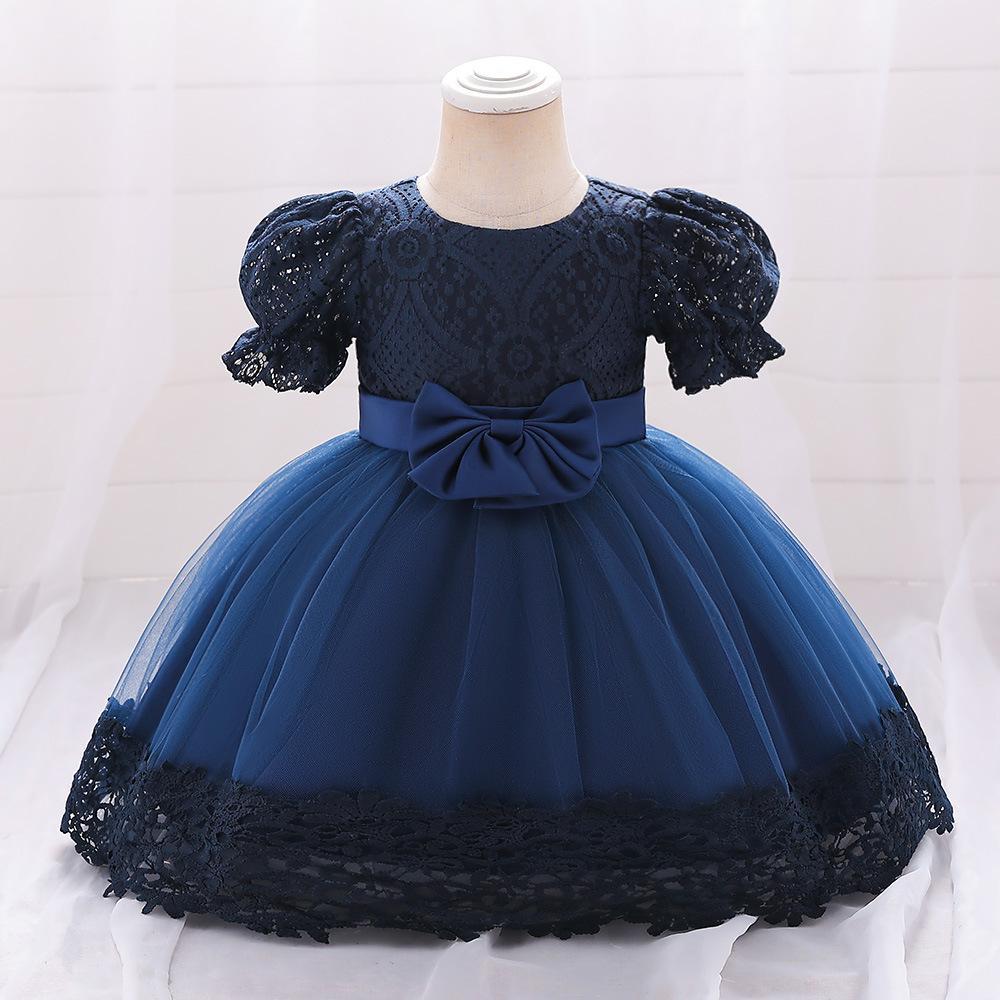 New Girls Embroidered Bow Dress