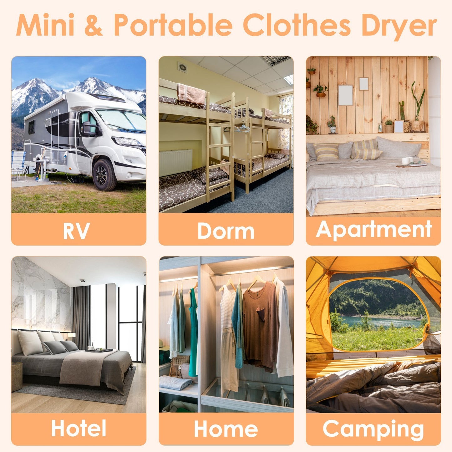 1Pc Portable Clothes Dryer Mini Dryer Foldable Dryer Machine With Timer UV Sterilization 2 Drying Modes Remote Control For Apartment Dorm RV Travel Home