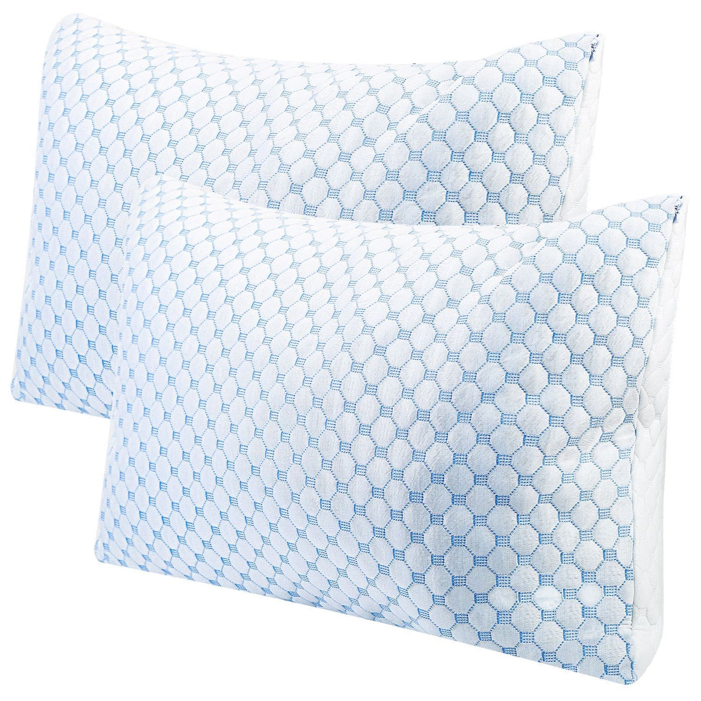 2Pcs Or 1Pc Cooling Memory Foam Pillow Ventilated Soft Bed Pillow With Cooling Gel Infused Memory Foam Machine Washable