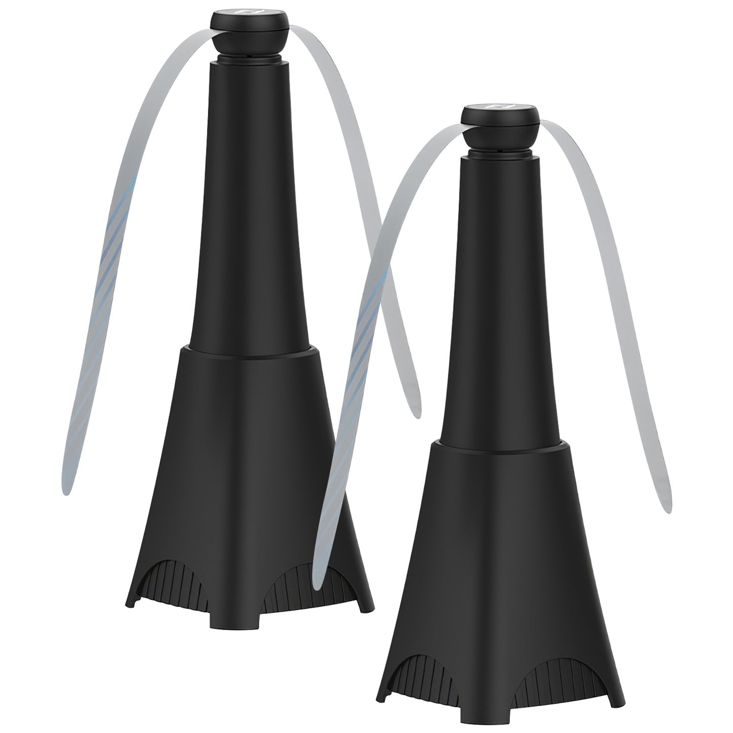 2 Pack Portable Reflective Fly Repellent Fan Rechargeable Battery Powered Table Food Fly Trap With Pattern Soft-Stop Blade Hanging Hook Indoor Outdoor Table