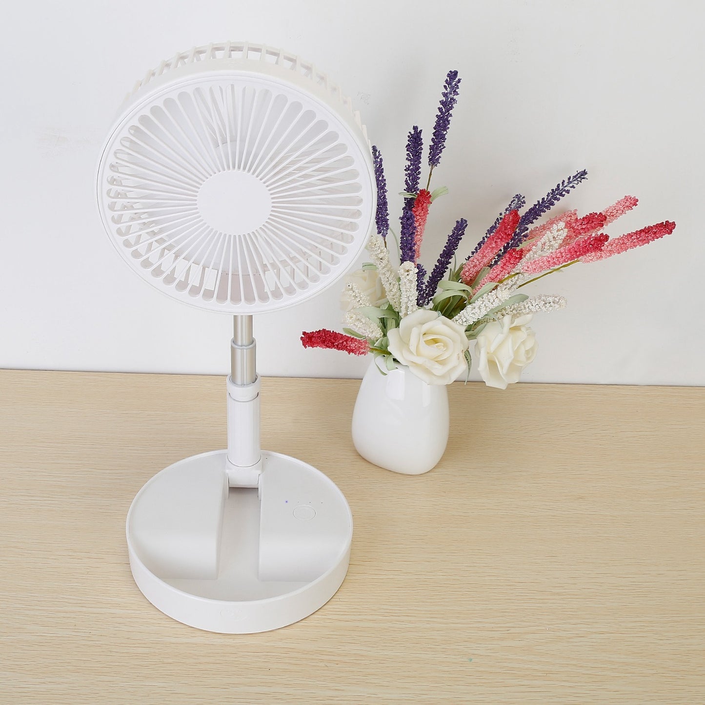 1Pc Portable Folding Desk Table Fan Quiet USB Rechargeable Telescopic Standing Floor Fan With 4 Speeds Adjustable Height 180Degree Tilting Angle For Office Home Outdoor Camping Travel