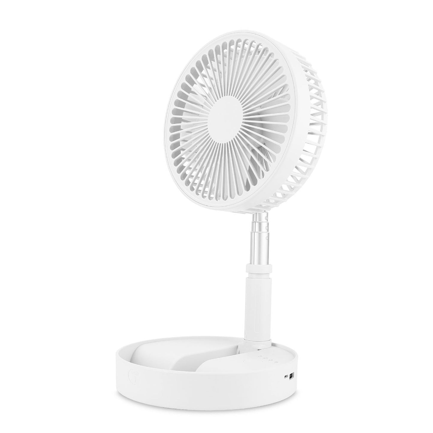 1Pc Portable Folding Desk Table Fan Quiet USB Rechargeable Telescopic Standing Floor Fan With 4 Speeds Adjustable Height 180Degree Tilting Angle For Office Home Outdoor Camping Travel