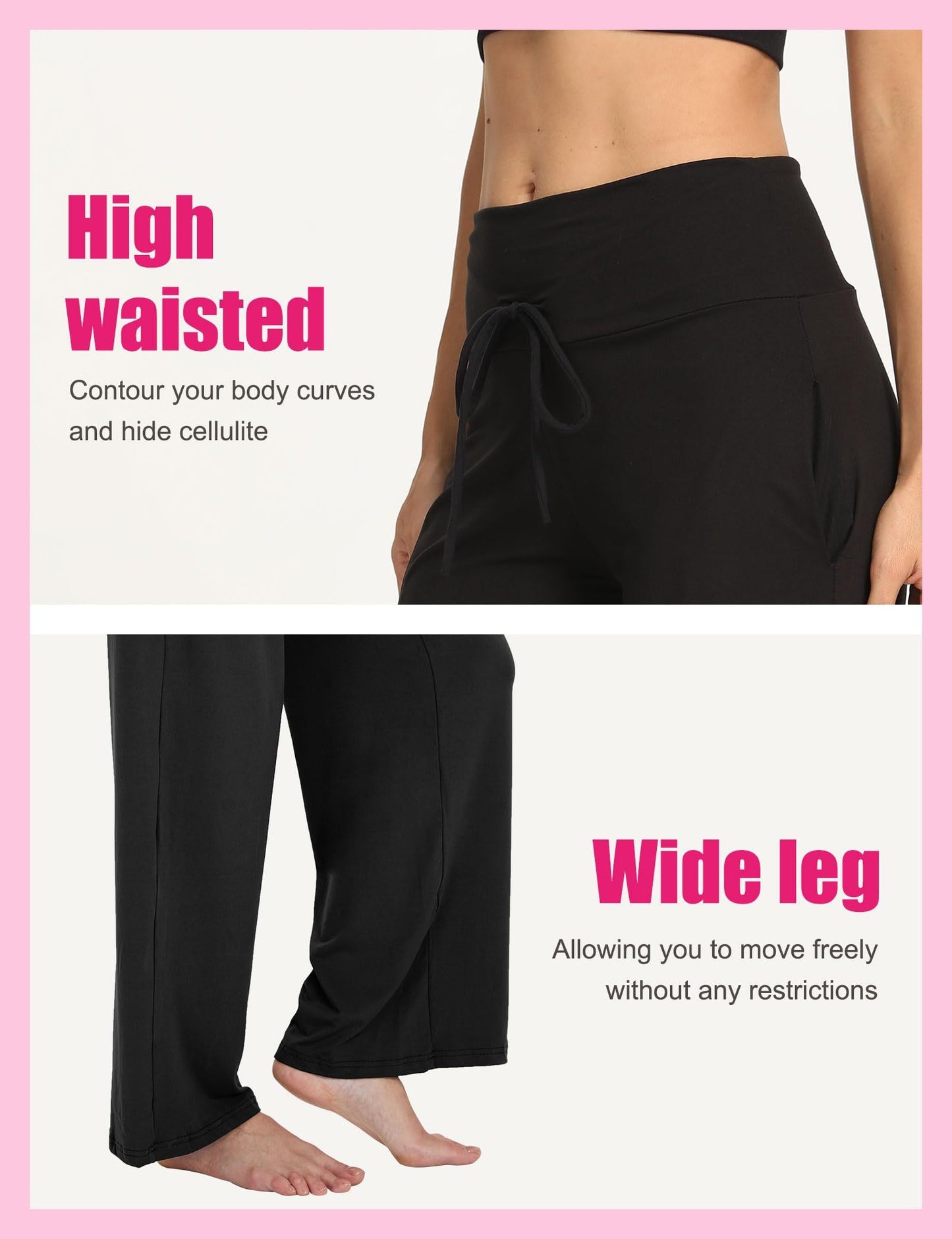 Wide-leg Pants - 3 Cropped Pockets, Black Dark Gray, Zhang Blue