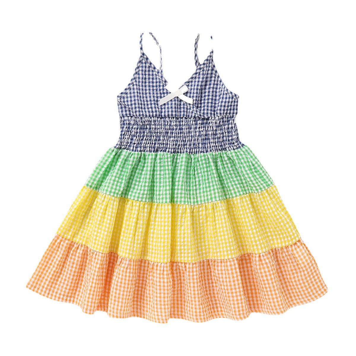 Explosive Summer New Girls Color Plaid Dress