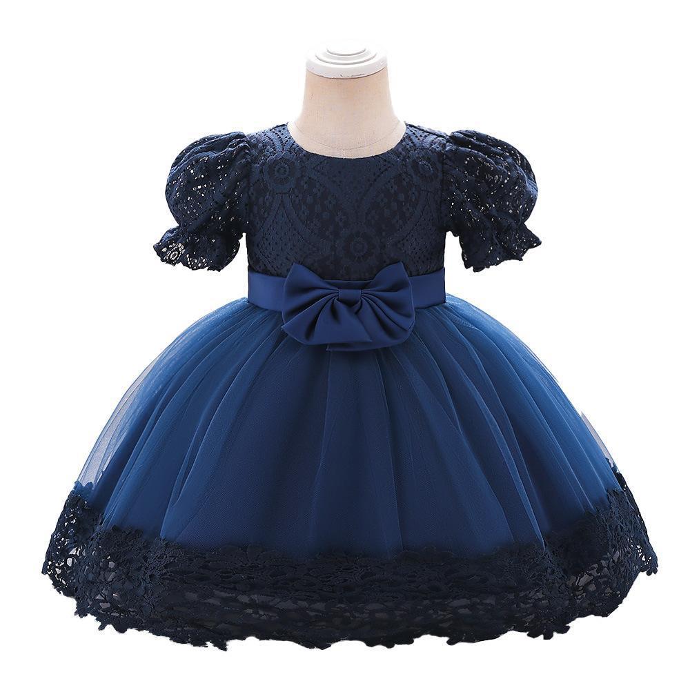 New Girls Embroidered Bow Dress