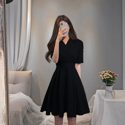 Western Style Solid Color Dress For Plump Girls