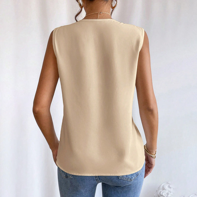 Women's Elegant V Neck Tank Tops Summer Casual Sleeveless Shirts