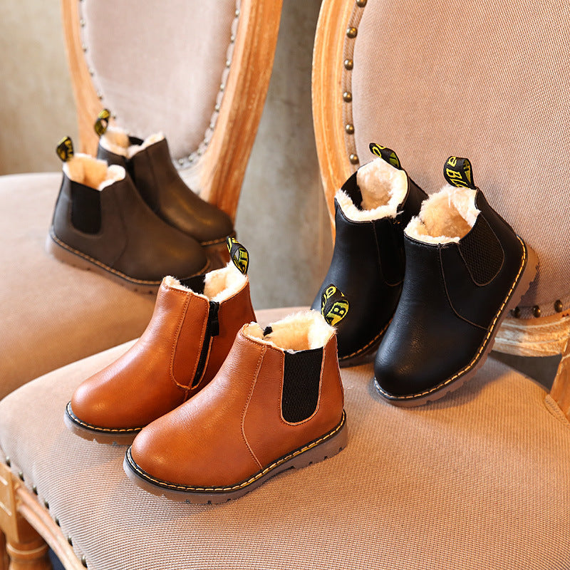 Retro Children's Shoes Autumn and Winter Martin Boots Fashion Children's Cotton Shoes