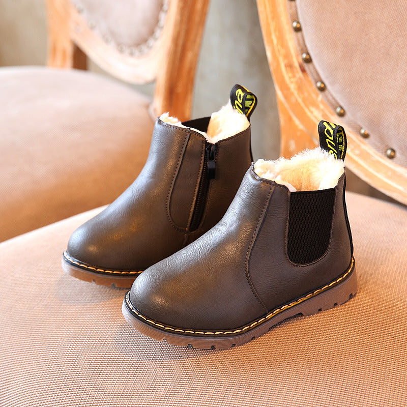 Retro Children's Shoes Autumn and Winter Martin Boots Fashion Children's Cotton Shoes
