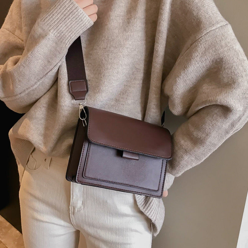 Wide Shoulder Strap Small Square Bag Retro Single Shoulder Messenger