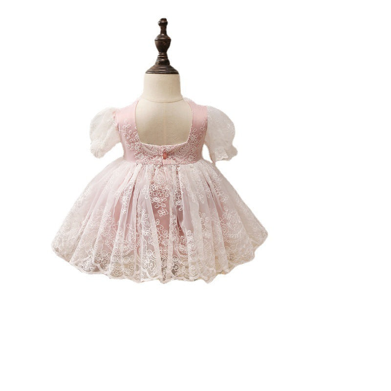 Girls Fluffy Wedding Dress Flower Girl Little Dress
