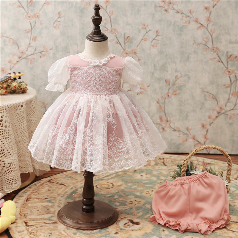 Girls Fluffy Wedding Dress Flower Girl Little Dress