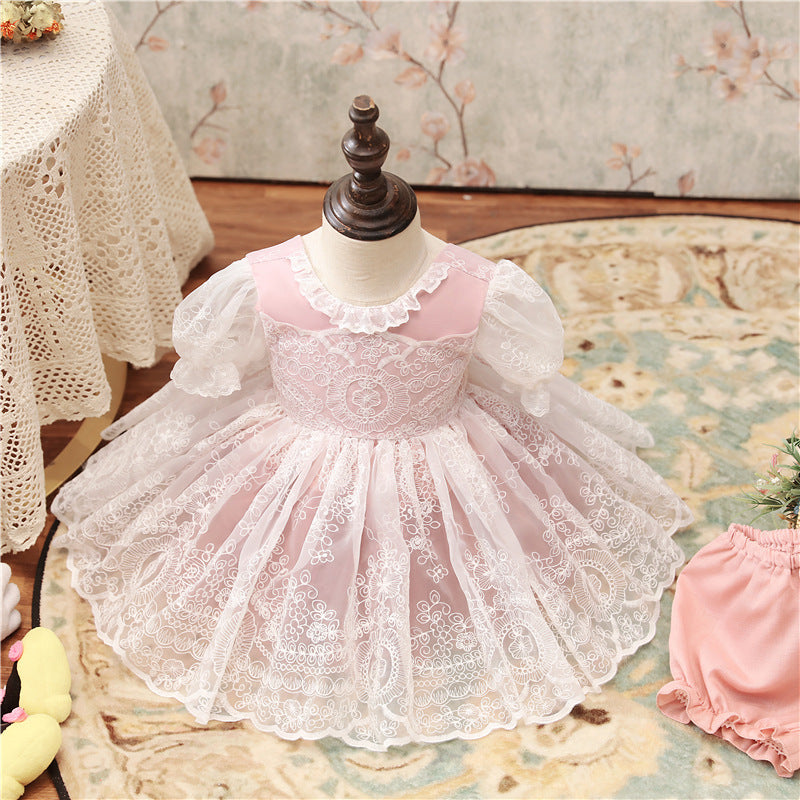 Girls Fluffy Wedding Dress Flower Girl Little Dress