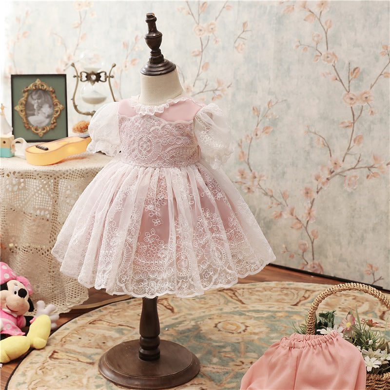 Girls Fluffy Wedding Dress Flower Girl Little Dress