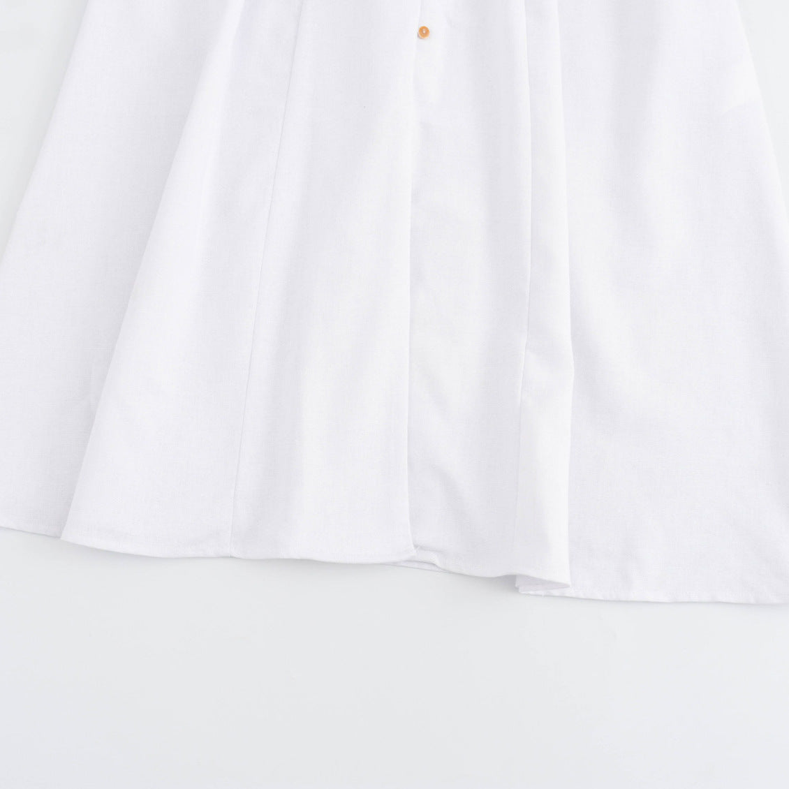 Linen Blended Midi Skirt Shirt Style Loose Dress Women