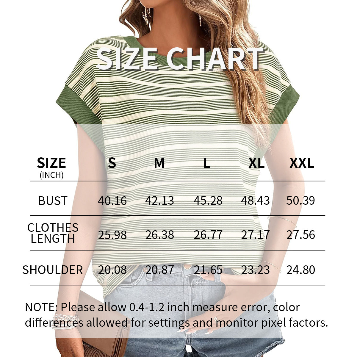 Women's Striped Short Sleeve T-Shirts Casual Loose Fit Color Block Crew Neck Summer Tops