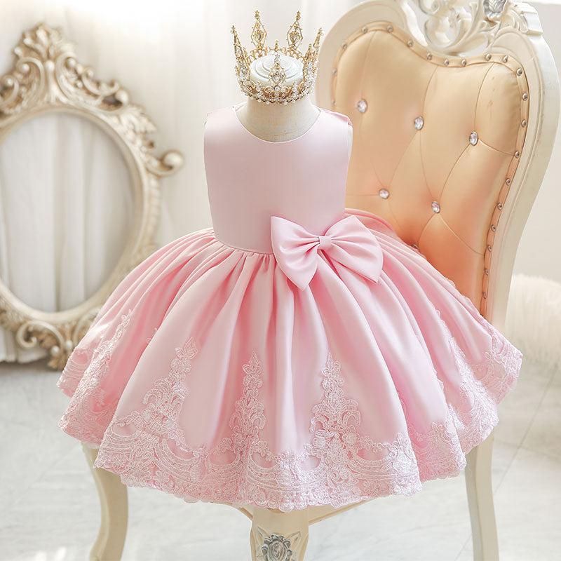 Girls Fashion Short Personalized Bow Dress
