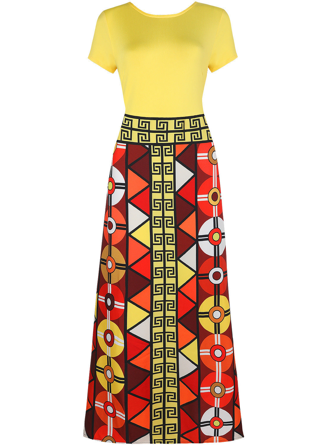 Women Large Length Dress Short Sleeved