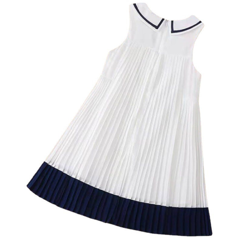 Girls' Fashion Simple Chiffon Suspender Dress