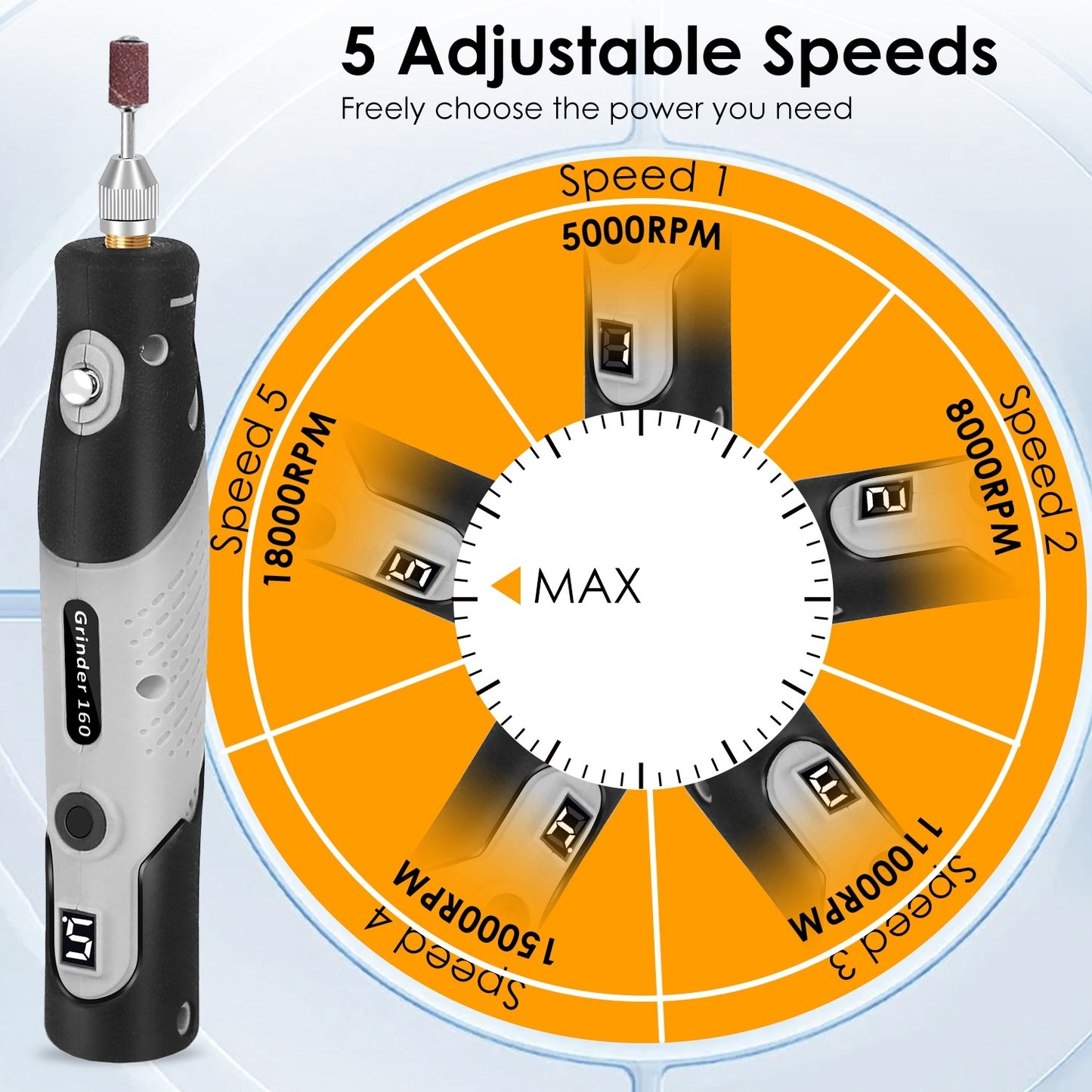 Set Of 116Pcs 4V Cordless Rotary Tool Kit Power Rotary Tools With 5 Speeds 2000mAh Rechargeable Battery For Sanding Polishing Drilling Engraving Cutting Grinding