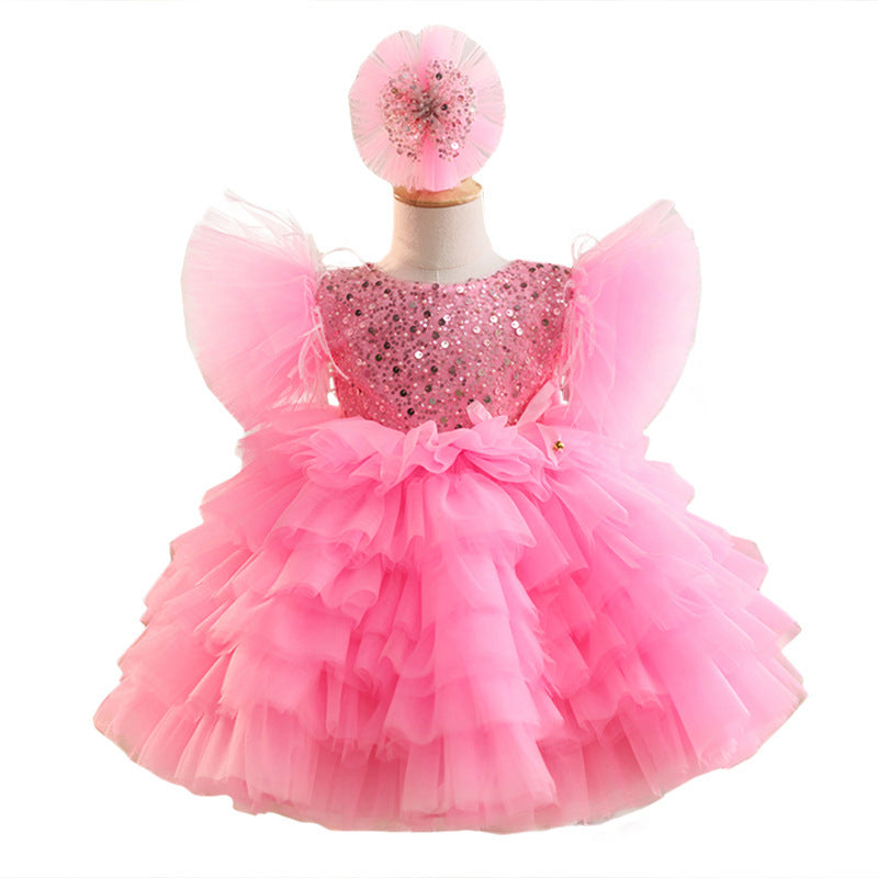 Girls' Fashion Personalized Sequined Princess Dress