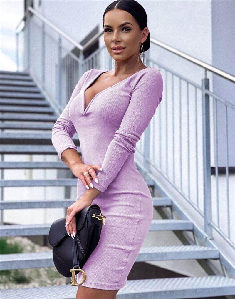 Women's Temperament Midi Skirt Solid Color Dress