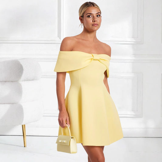Fashion Slim-fitting New Temperament Slim-fit Off-shoulder Dress
