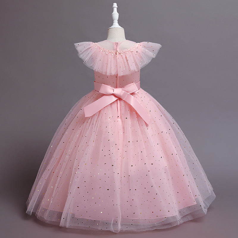 Girls' Shawl Lace Summer Wedding Sequin Dress
