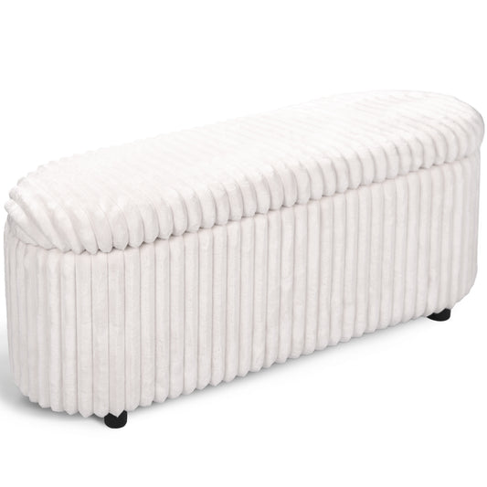 Linen Upholstered Storage Bench