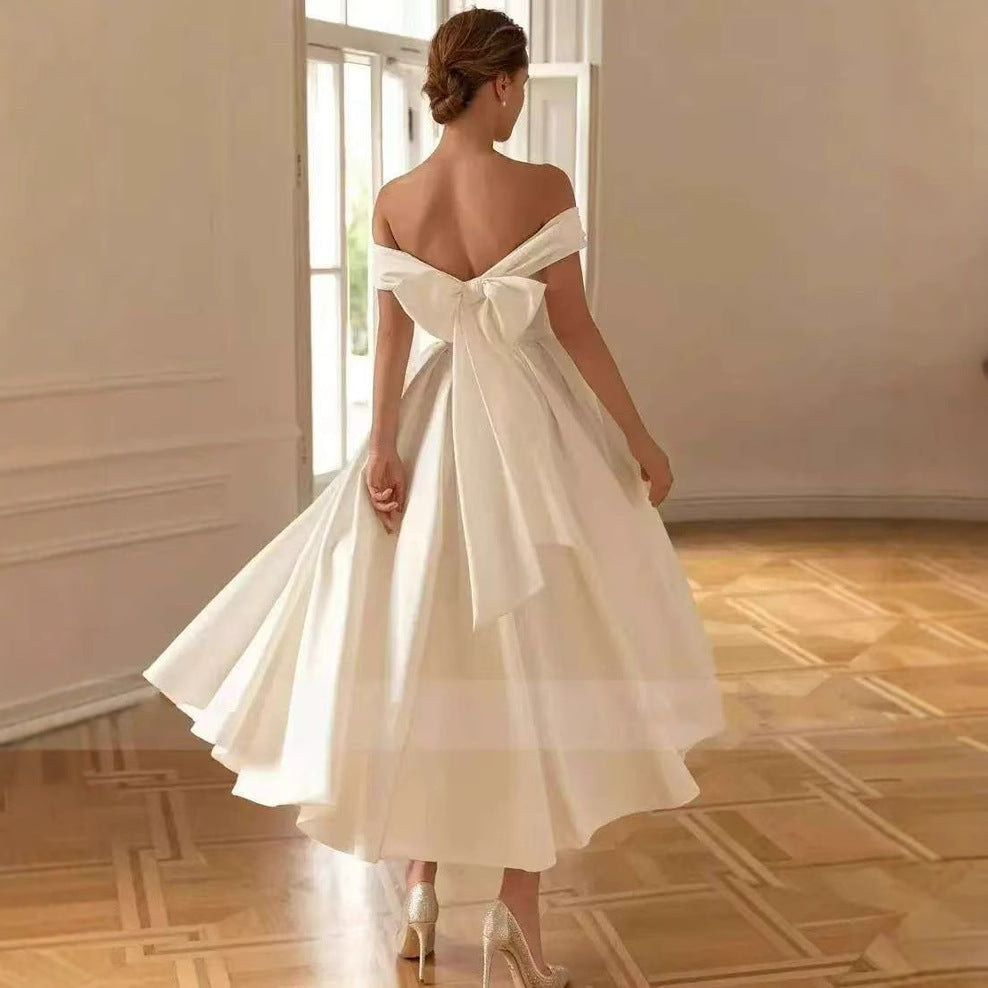 Sunshine Theme Exterior Slimming Temperament Small Trailing Wedding Dress