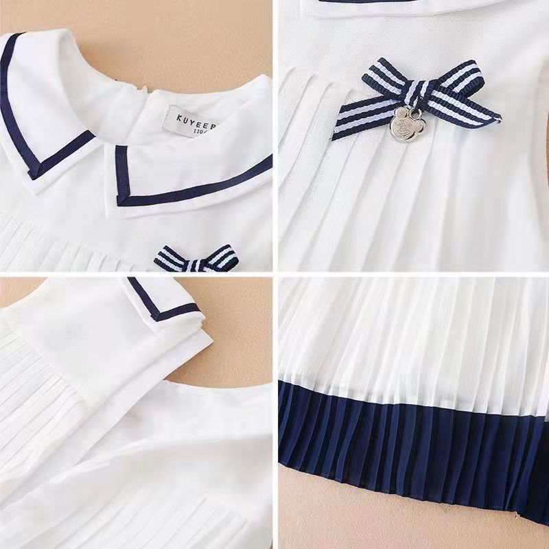 Girls' Fashion Simple Chiffon Suspender Dress