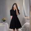 Western Style Solid Color Dress For Plump Girls